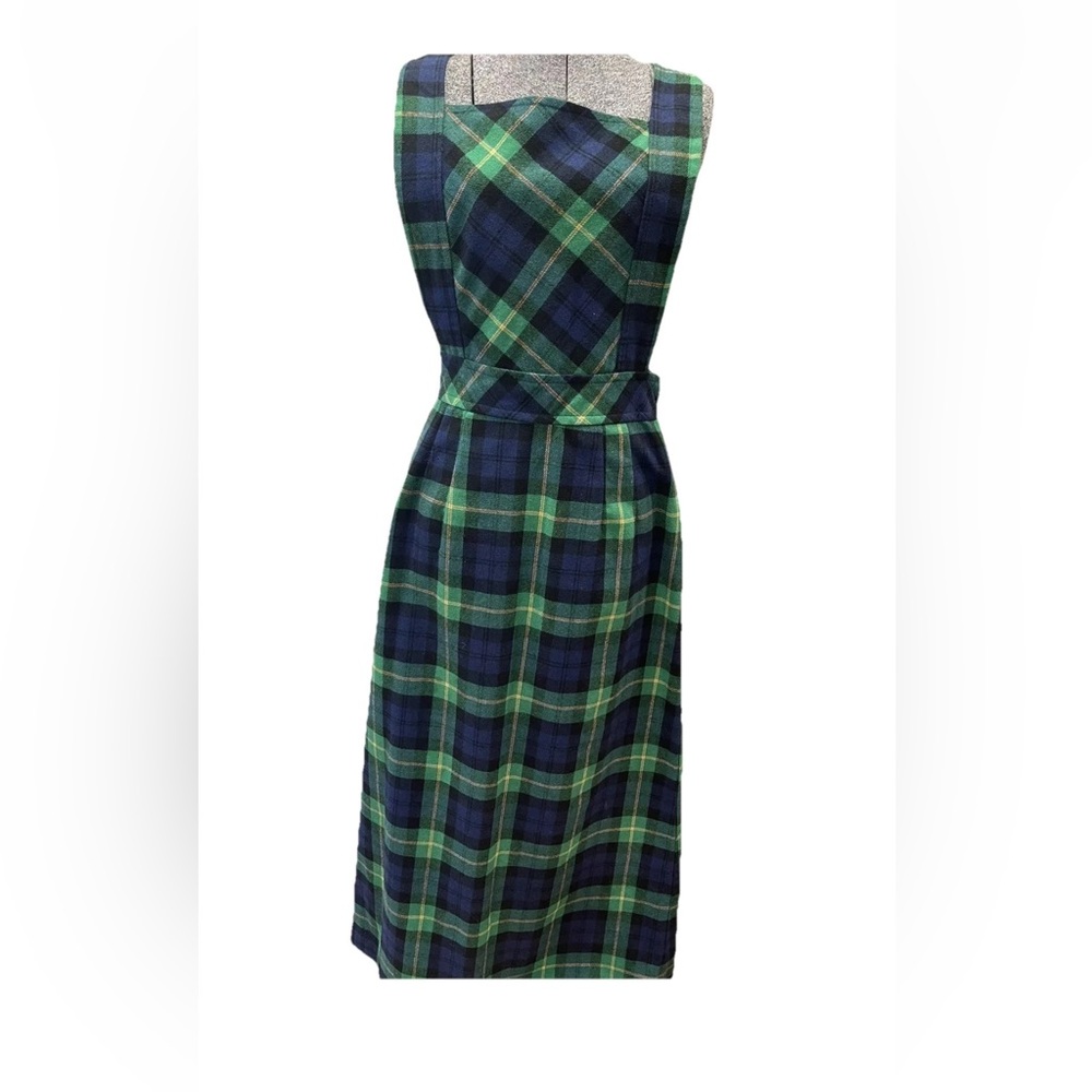 DonKenny 1970/80s pinafore tartan‎ plaid jr size 15/16 jumper-xmas-winter-Maxi